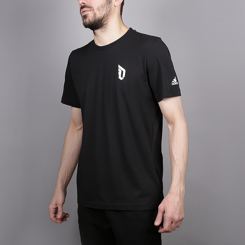 мужская черная футболка adidas Dame Logo Tee CE7343 - цена, описание, фото 1